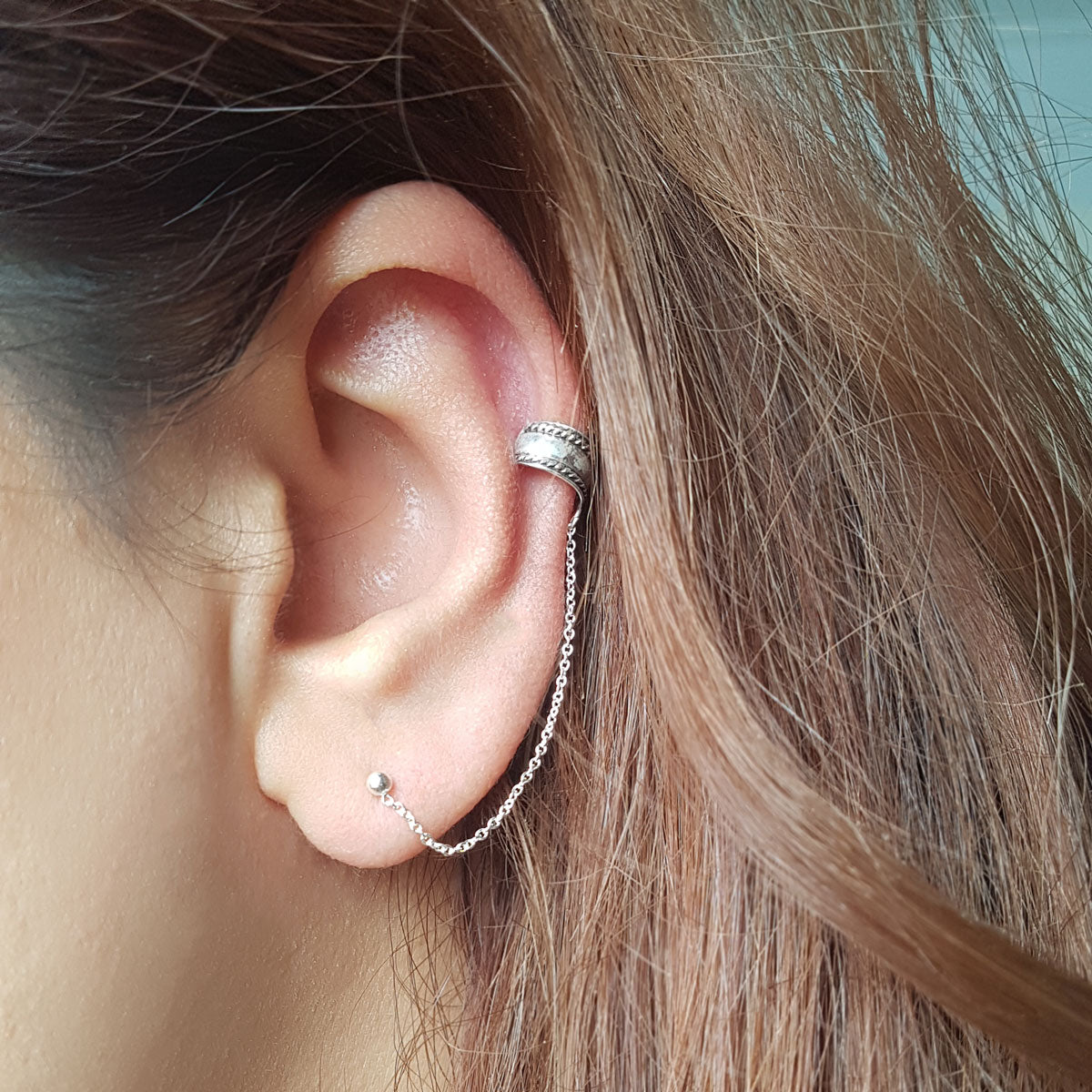 Oorbel met oorklem earcuff | 925 zilver | Per stuk