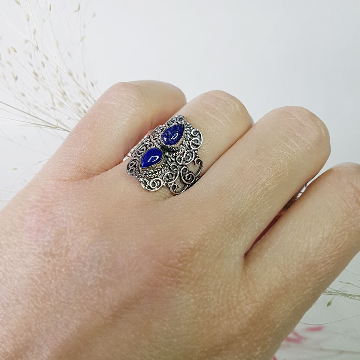 Mirza | Ring 925 zilver met edelsteen lapis lazuli