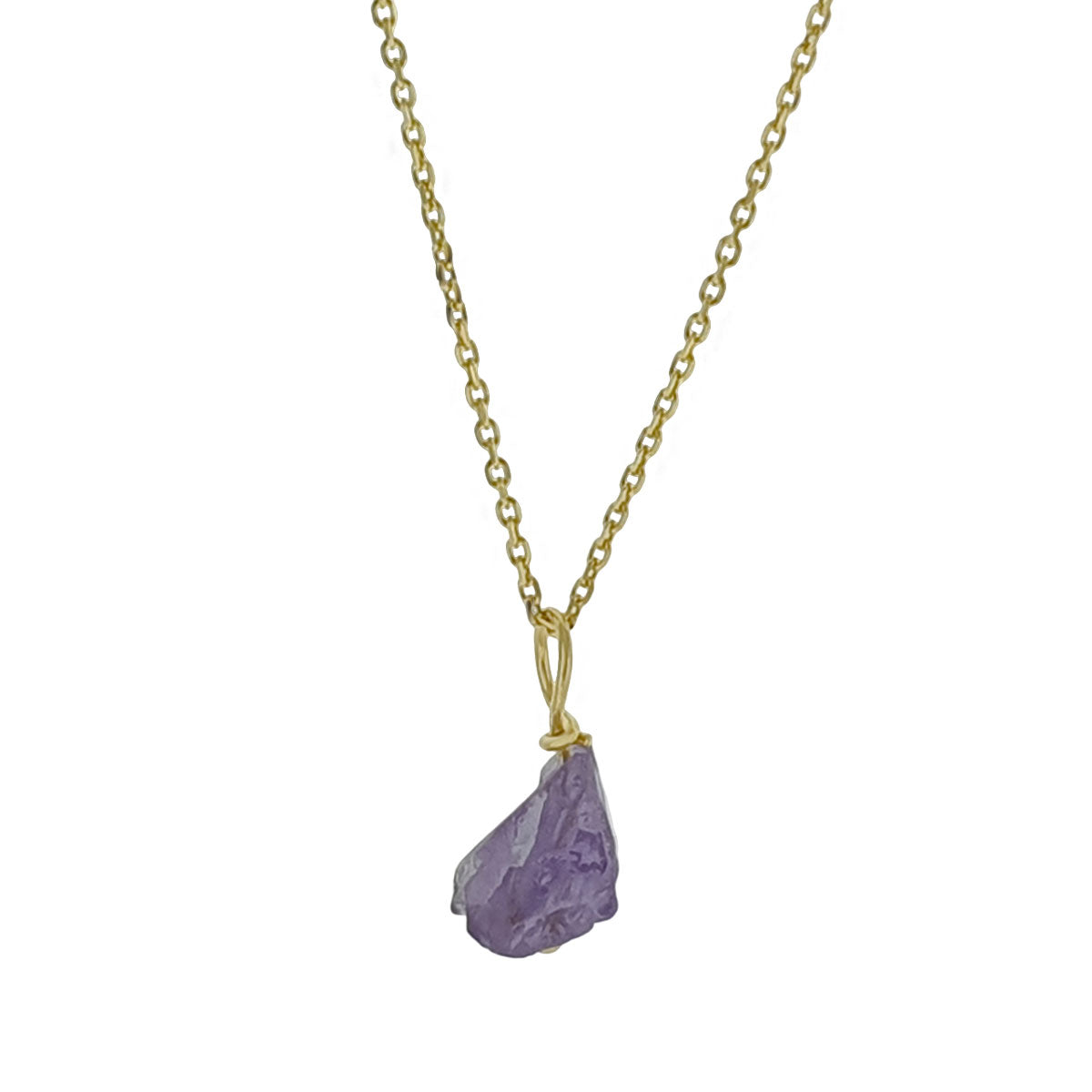 Larsa | Ketting 24K goldplated 925 zilver met ruwe edelsteen