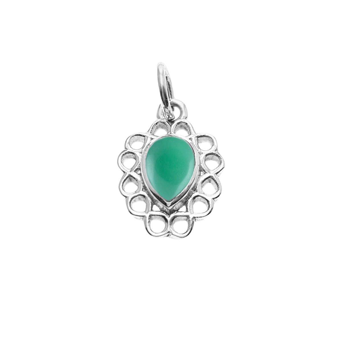 Elodie | Bedel met groene onyx edelsteen | 925 sterling zilver