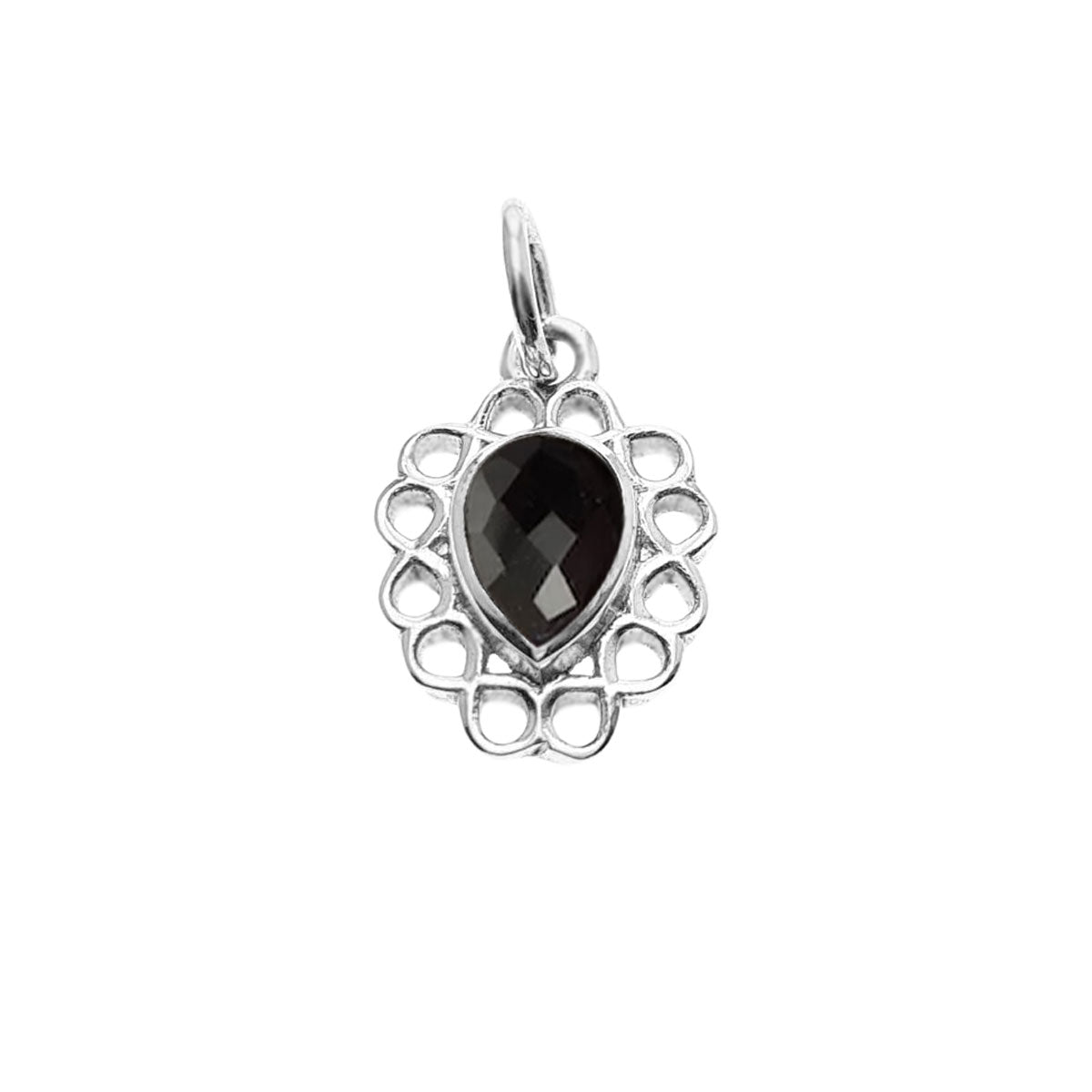 Elodie | Bedel met zwarte onyx edelsteen | 925 sterling zilver