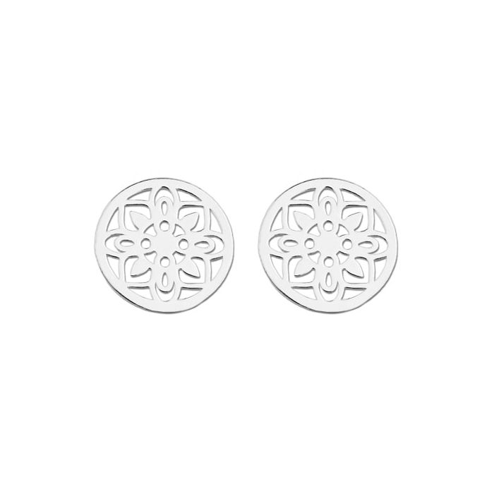 Studs Mandala Bloem Oorbellen | 925 zilver