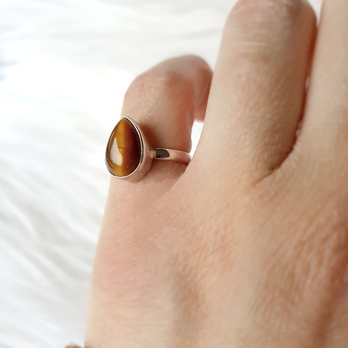 Siya | Ring 925 zilver met edelsteen tijgeroog