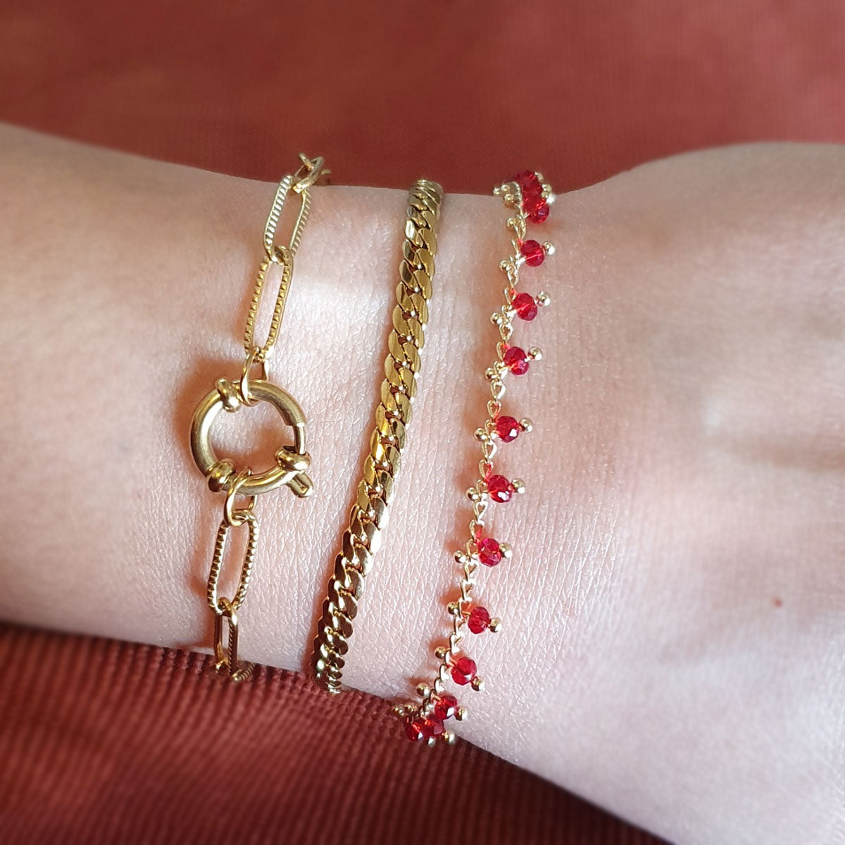 Armband met platte schakels | Stainless steel armband