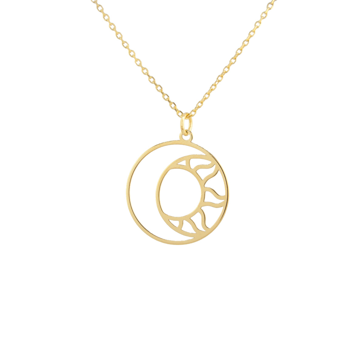 Ketting zon en maan | 24K goldplated 925 zilver