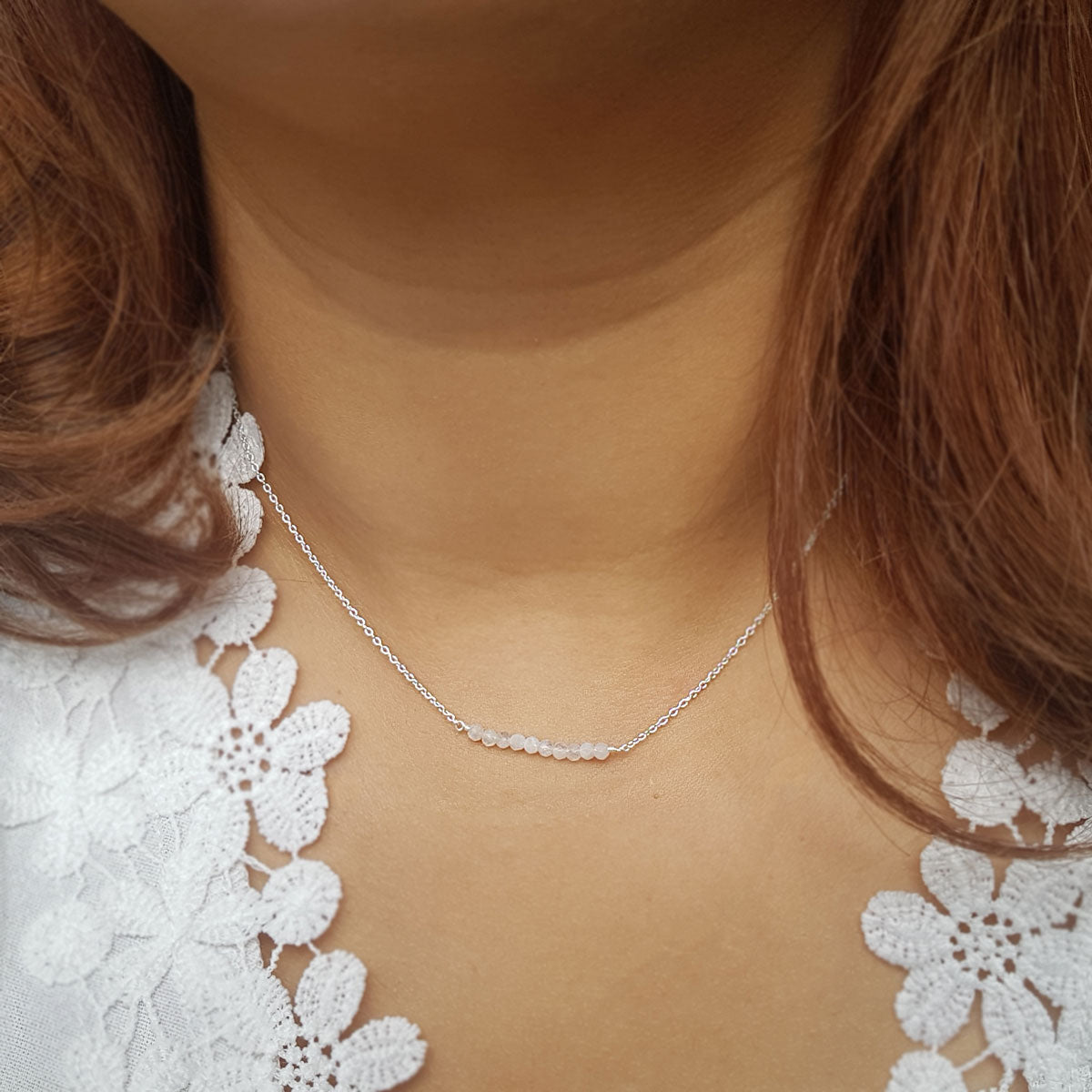 Medea | Ketting 925 sterling zilver met edelsteen kralen
