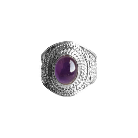 Lunette | Ring 925 zilver met amethist edelsteen