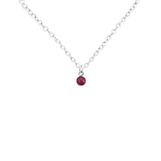 Luda | Ketting 925 zilver met robijn edelsteen