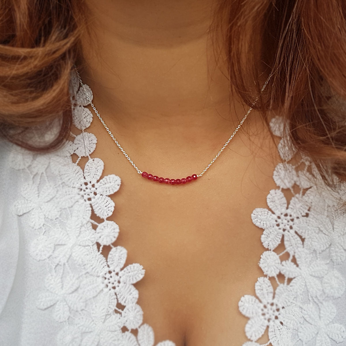 Medea | Ketting 925 sterling zilver met edelsteen kralen