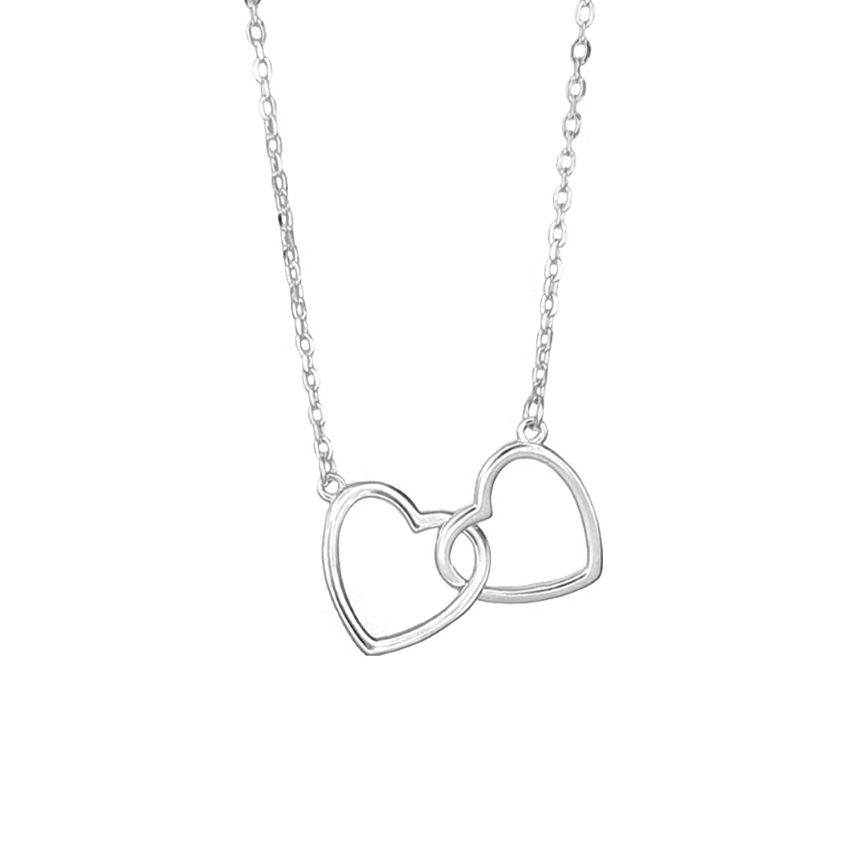 Halsketting met hartvormige hanger voor dames, Zilveren Halsketting met hartvormige hanger voor dames, Zilveren