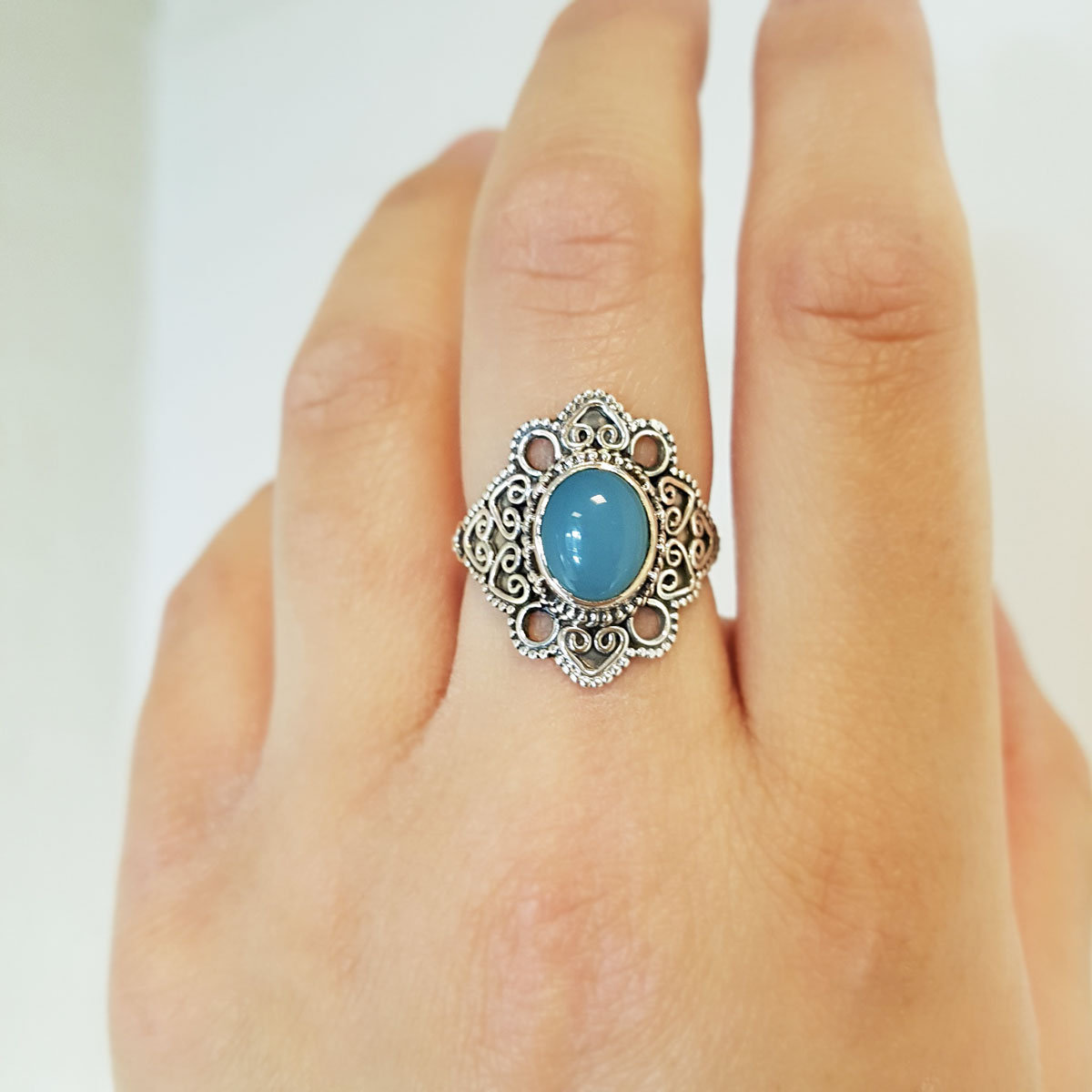 Niamh | Ring 925 zilver met edelsteen chalcedoon