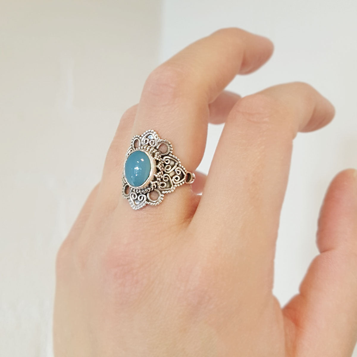 Niamh | Ring 925 zilver met edelsteen chalcedoon