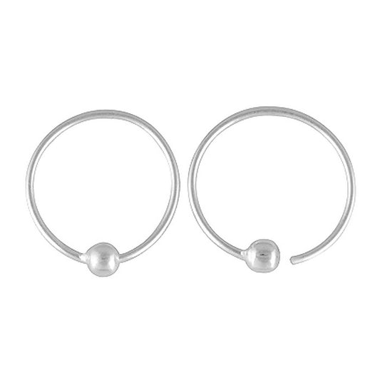 Bali Hoops Dot | Huggie | Oorringen 925 zilver | 12 mm