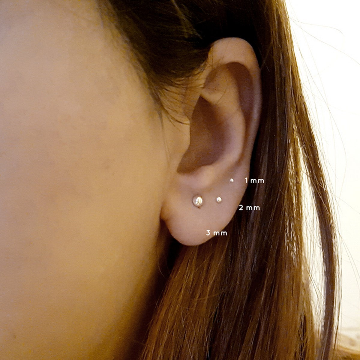 Dots | Oorbellen 925 zilver 2, 3, 4 of 5 mm