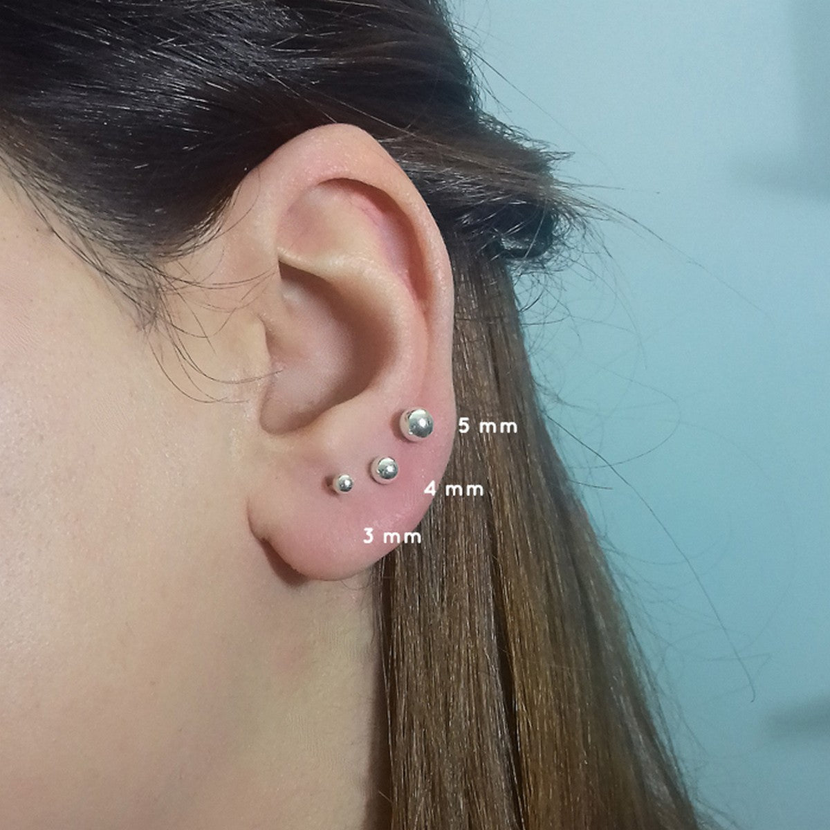 Dots | Oorbellen 925 zilver 2, 3, 4 of 5 mm