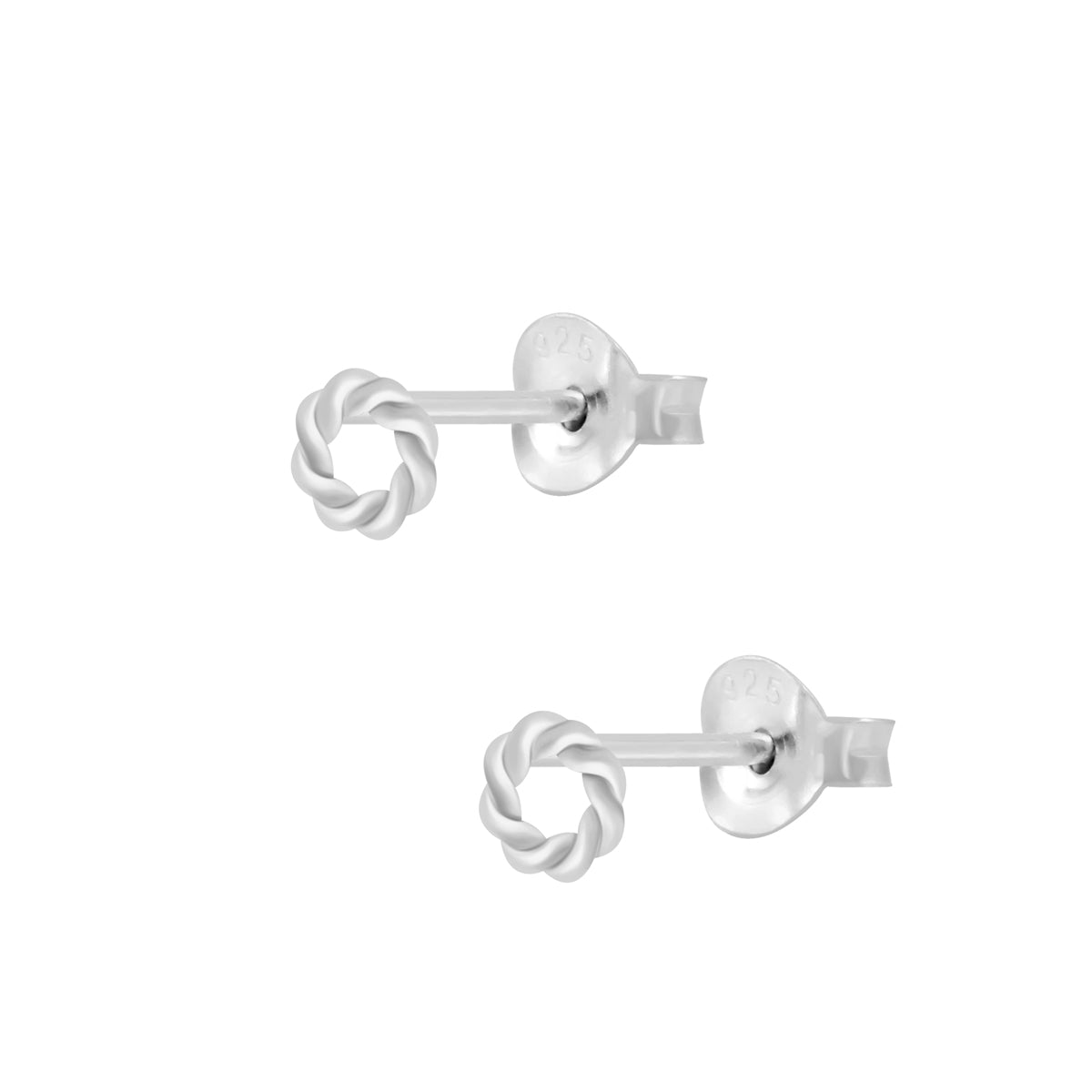 Oorbellen Gevlochten cirkels | Studs 925 sterling zilver