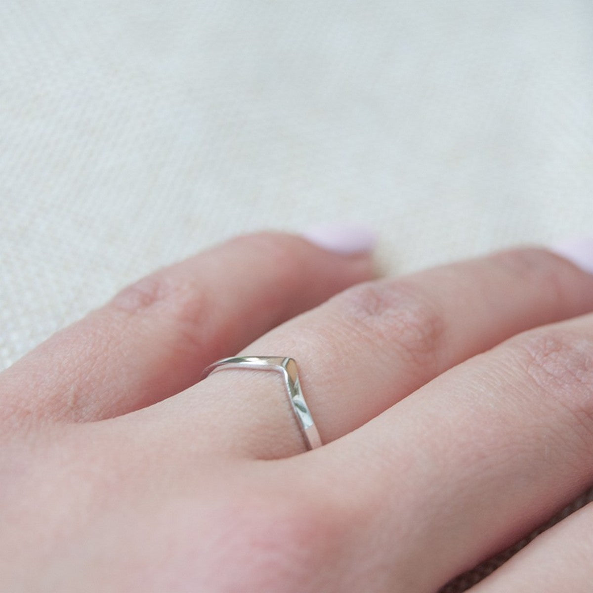 V ring wishbone | Ring 925 zilver
