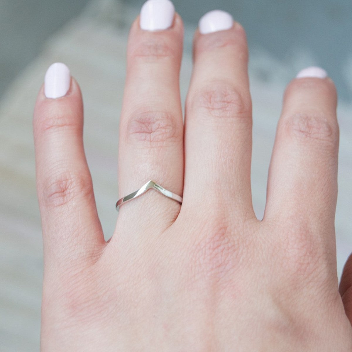 V ring wishbone | Ring 925 zilver