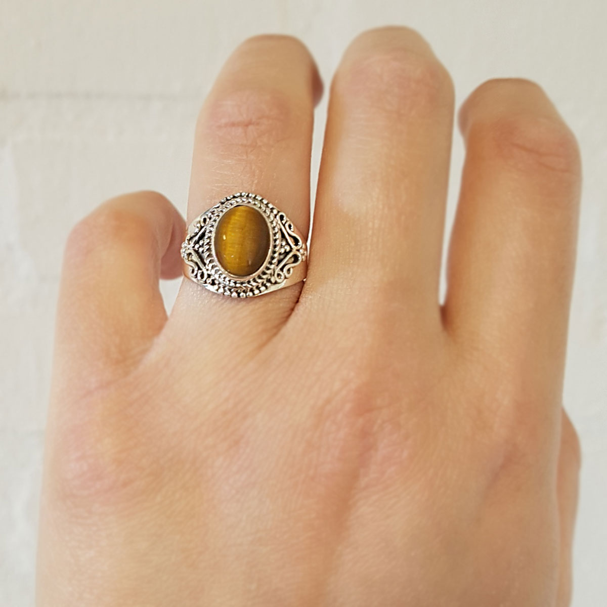 Sahara | Ring 925 zilver met edelsteen tijgeroog