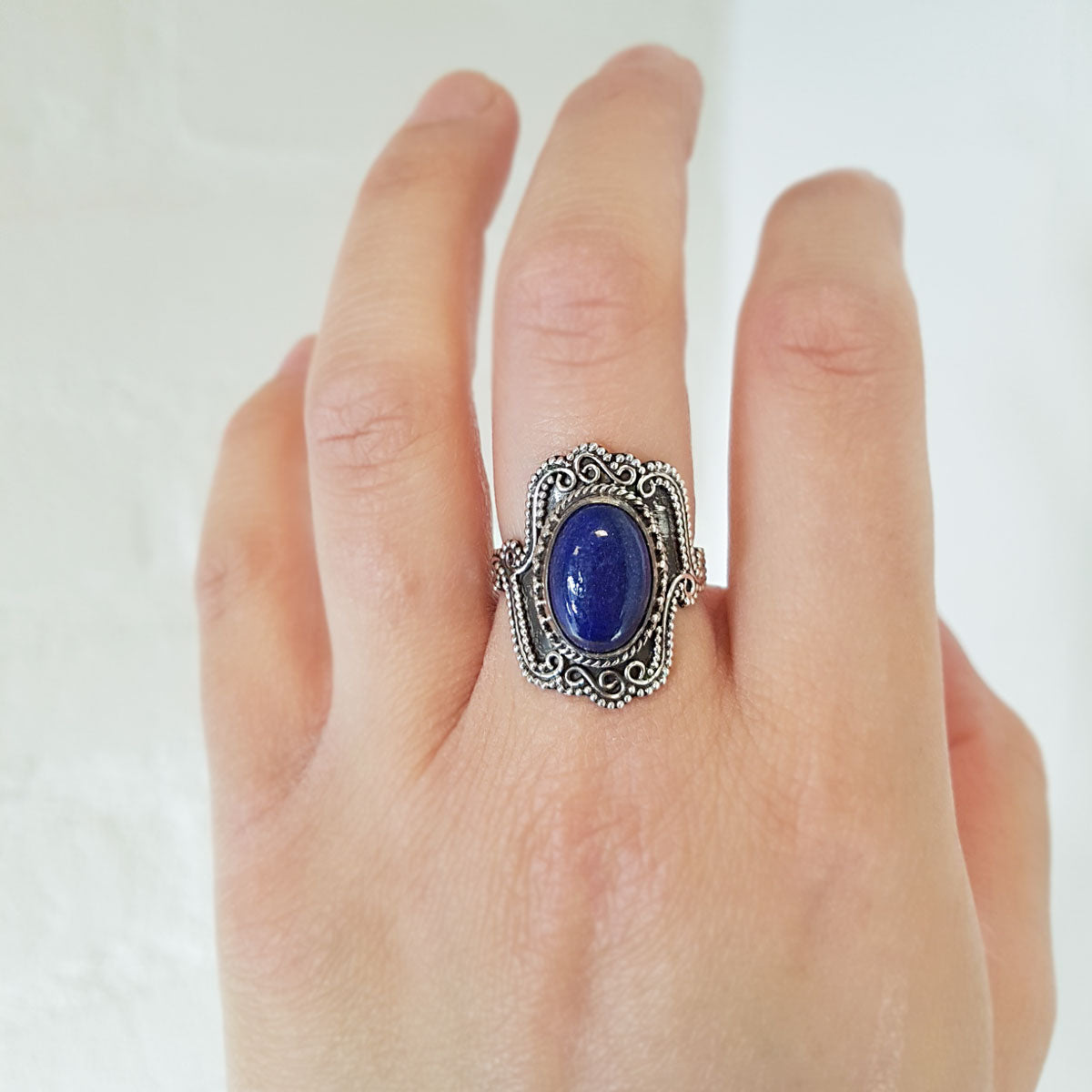 Amrin | Ring 925 zilver met edelsteen lapis lazuli