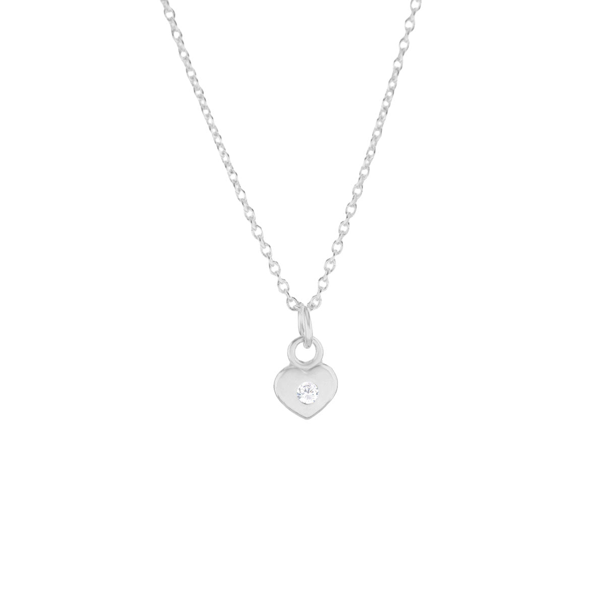 Ketting Mini Hart met Preciosa steentje | 925 zilver