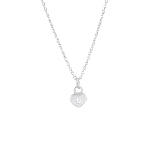 Ketting Mini Hart met Preciosa steentje | 925 zilver