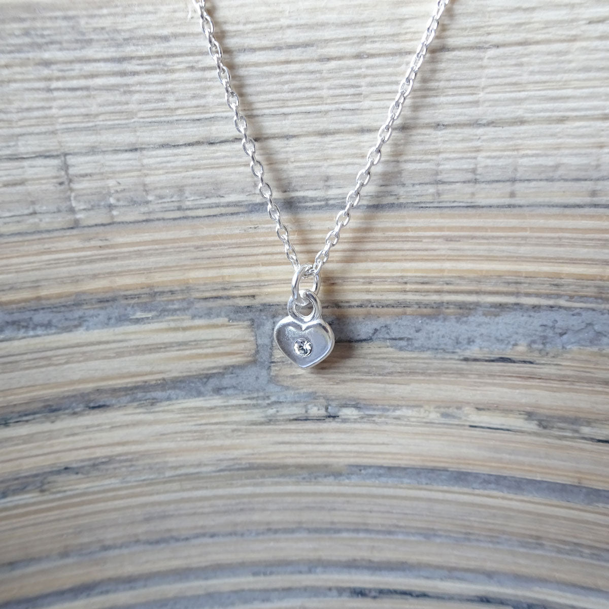 Ketting Mini Hart met Preciosa steentje | 925 zilver