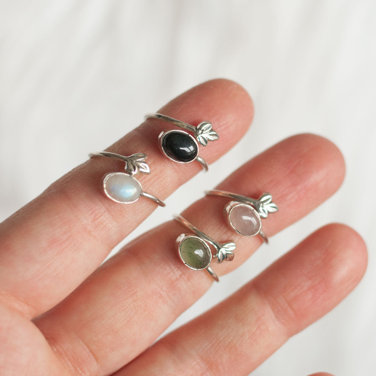 Adya | Ring 925 zilver met aventurijn edelsteen | Verstelbaar