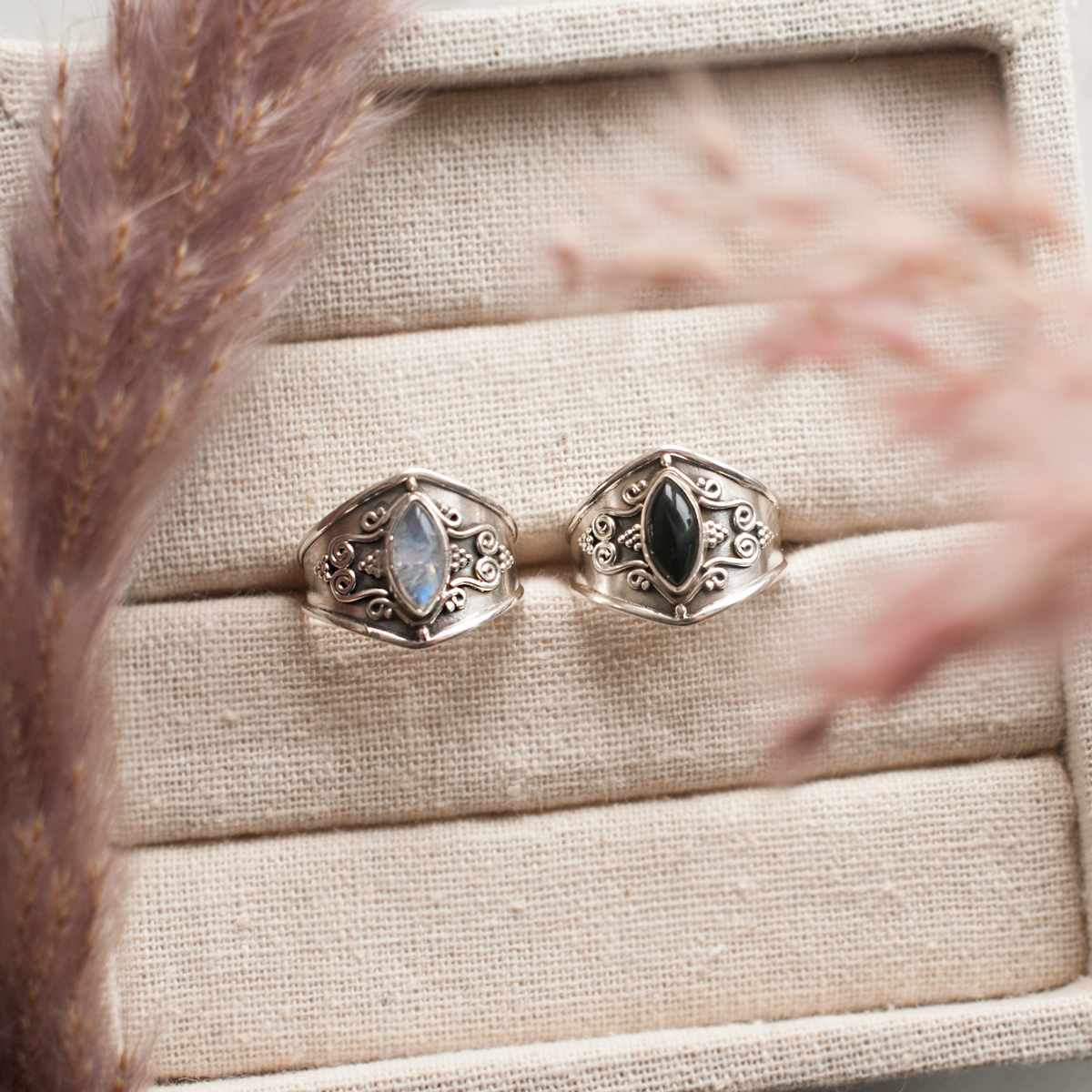 Hiral | Ring 925 zilver met edelsteen onyx (zwart)