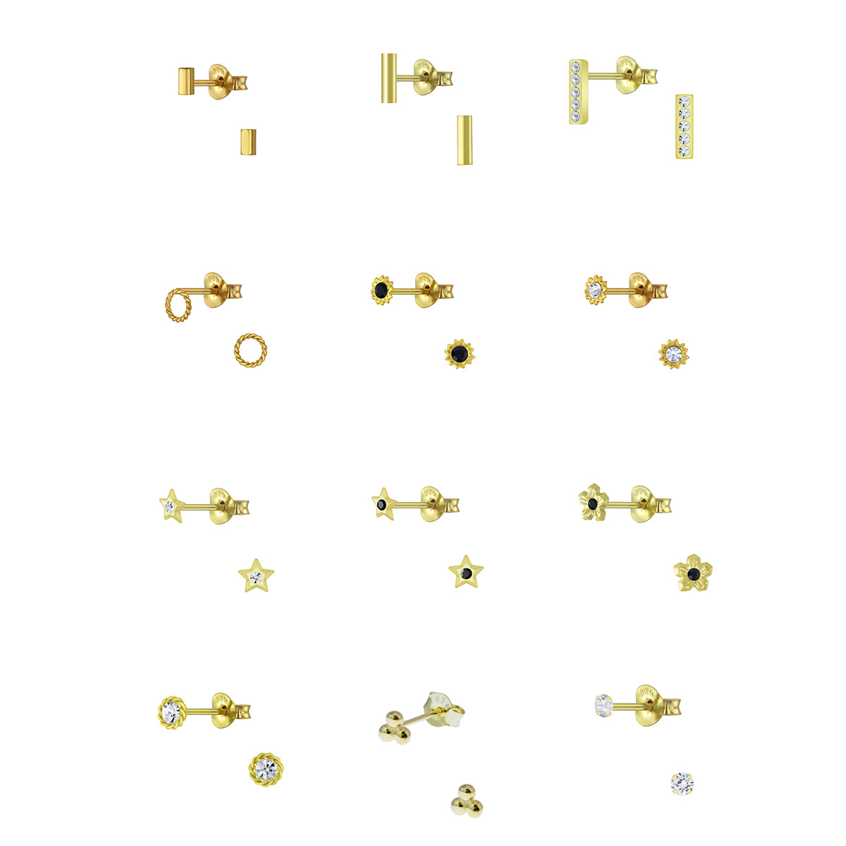 Mini Studs | Oorbellen Goldplated 925 zilver