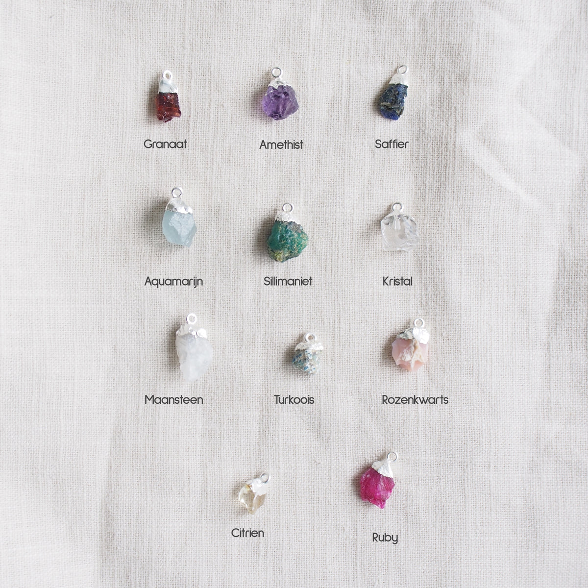 Birthstone | Ketting 925 zilver met geboortesteen