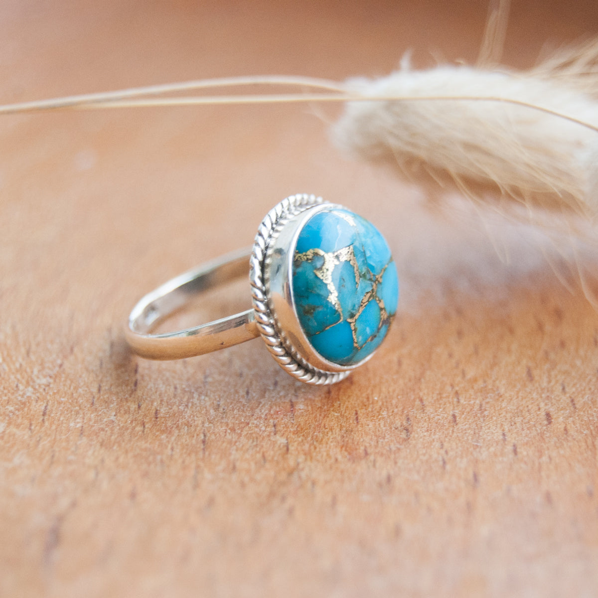 Kynthia | Ring 925 zilver met edelsteen koper-turkoois