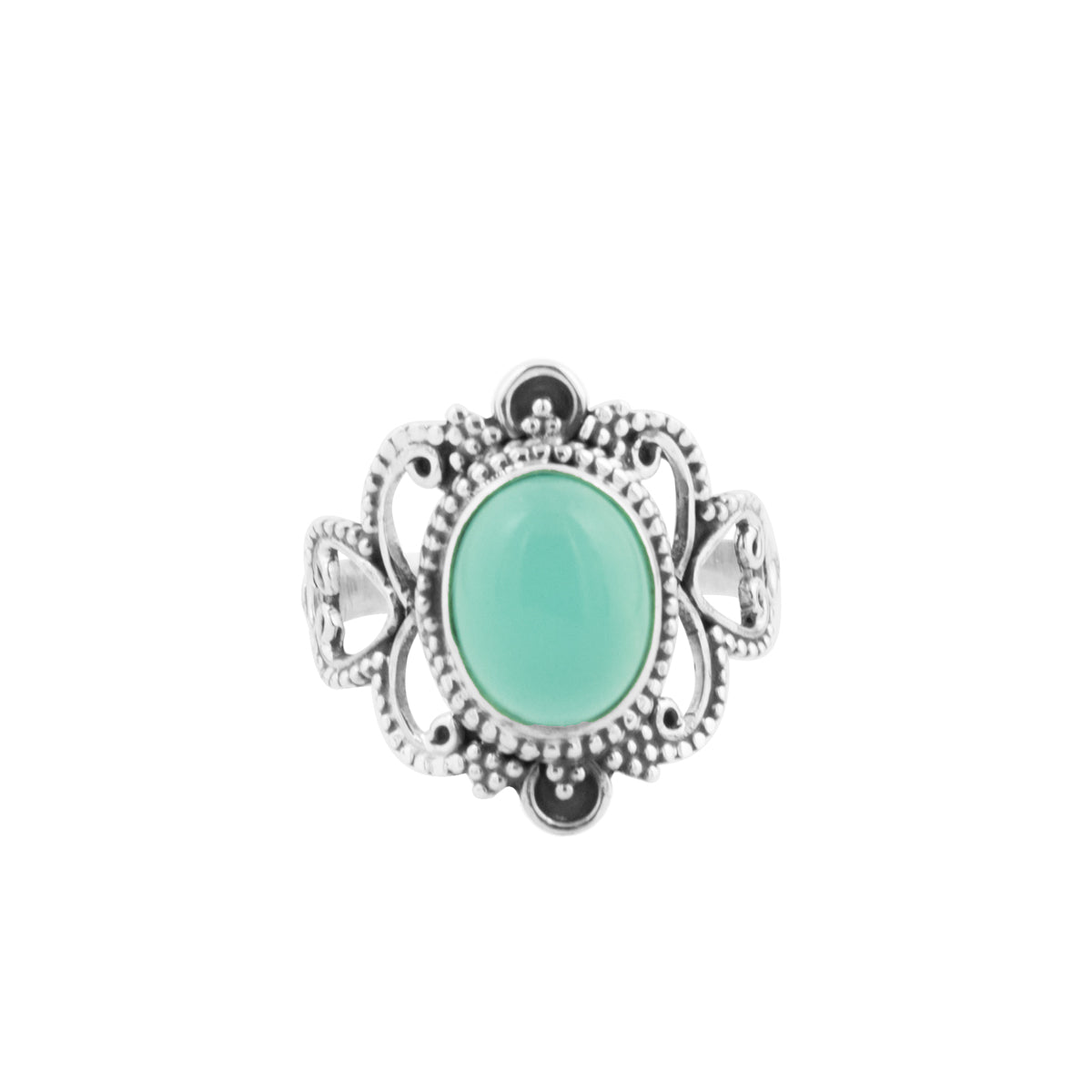 Ceara | Ring 925 zilver met edelsteen chalcedoon (aqua)