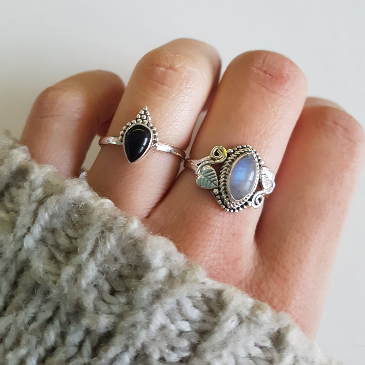 Tanith | Ring 925 zilver met zwarte onyx