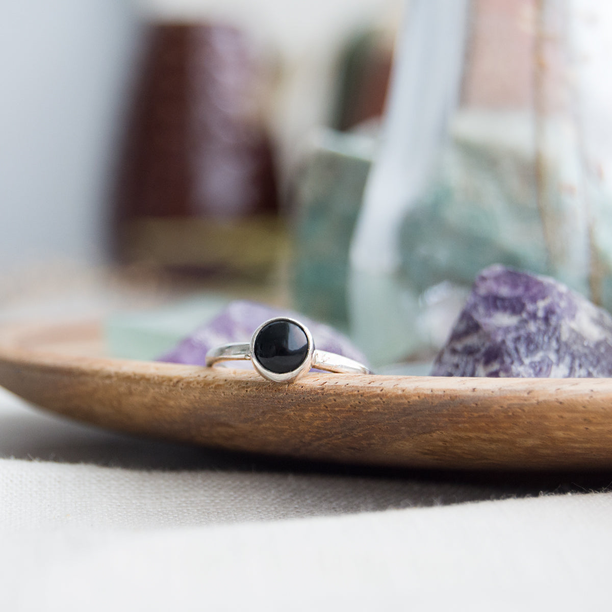Sione | Ring 925 zilver met zwarte onyx