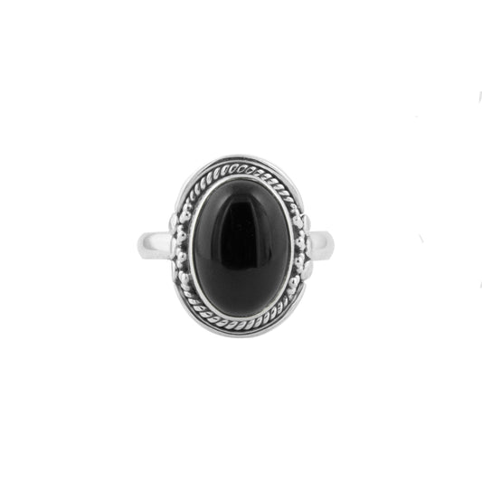 Nori | Ring 925 zilver met zwarte onyx
