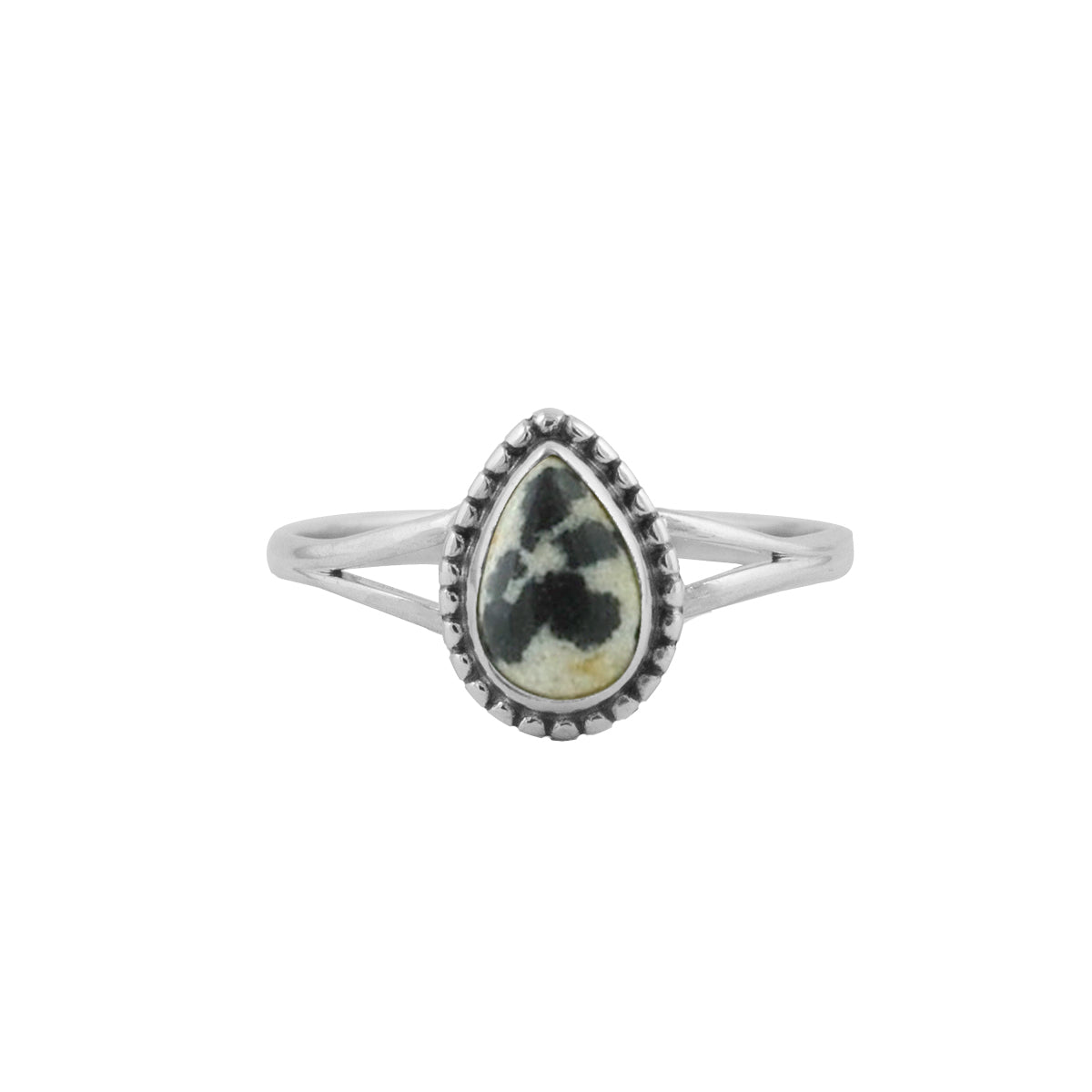 Licia | Ring 925 zilver met dalmatiër jaspis
