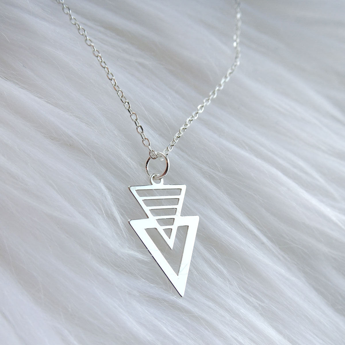Ketting geometrisch driehoek | 925 zilver