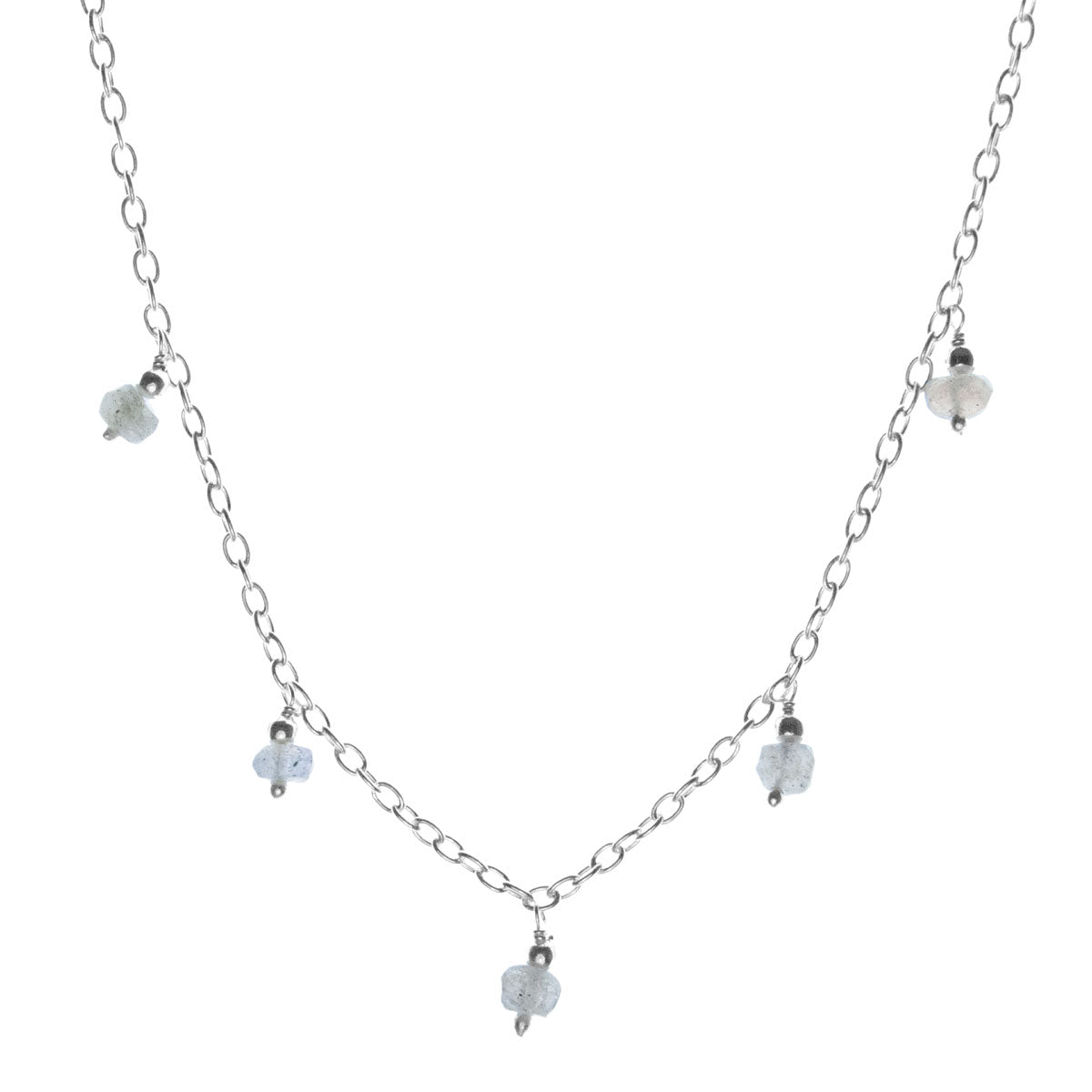 Cleora | Ketting 925 sterling zilver met edelsteen labradoriet | 43 cm