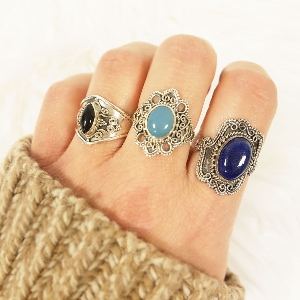 Amrin | Ring 925 zilver met edelsteen lapis lazuli