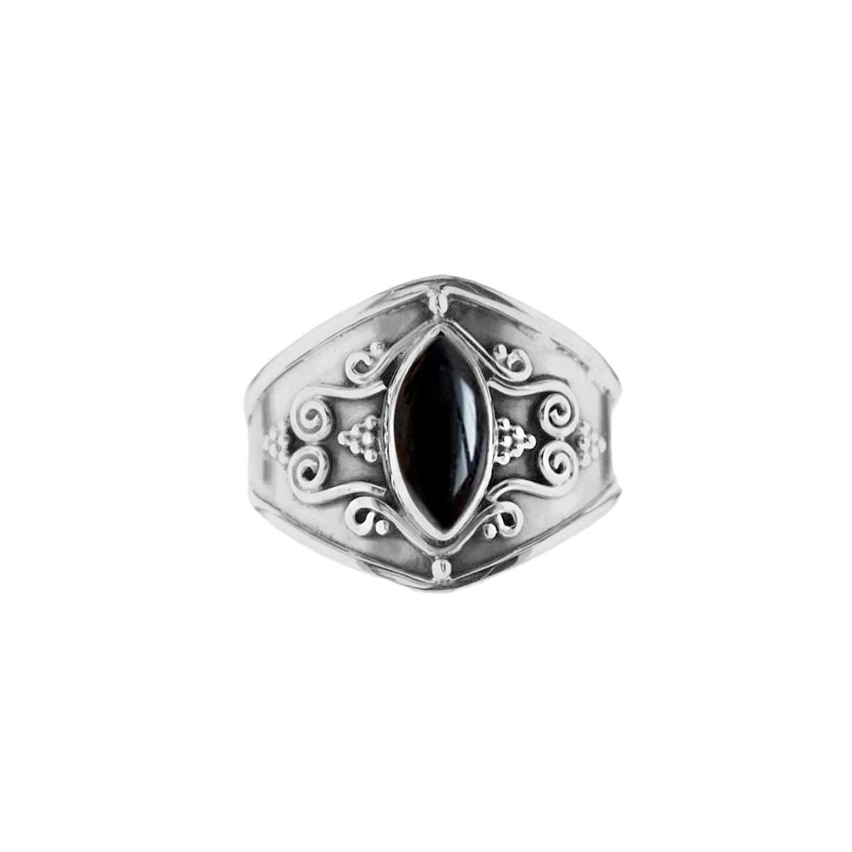 Hiral | Ring 925 zilver met edelsteen onyx (zwart)