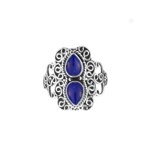 Mirza | Ring 925 zilver met edelsteen lapis lazuli