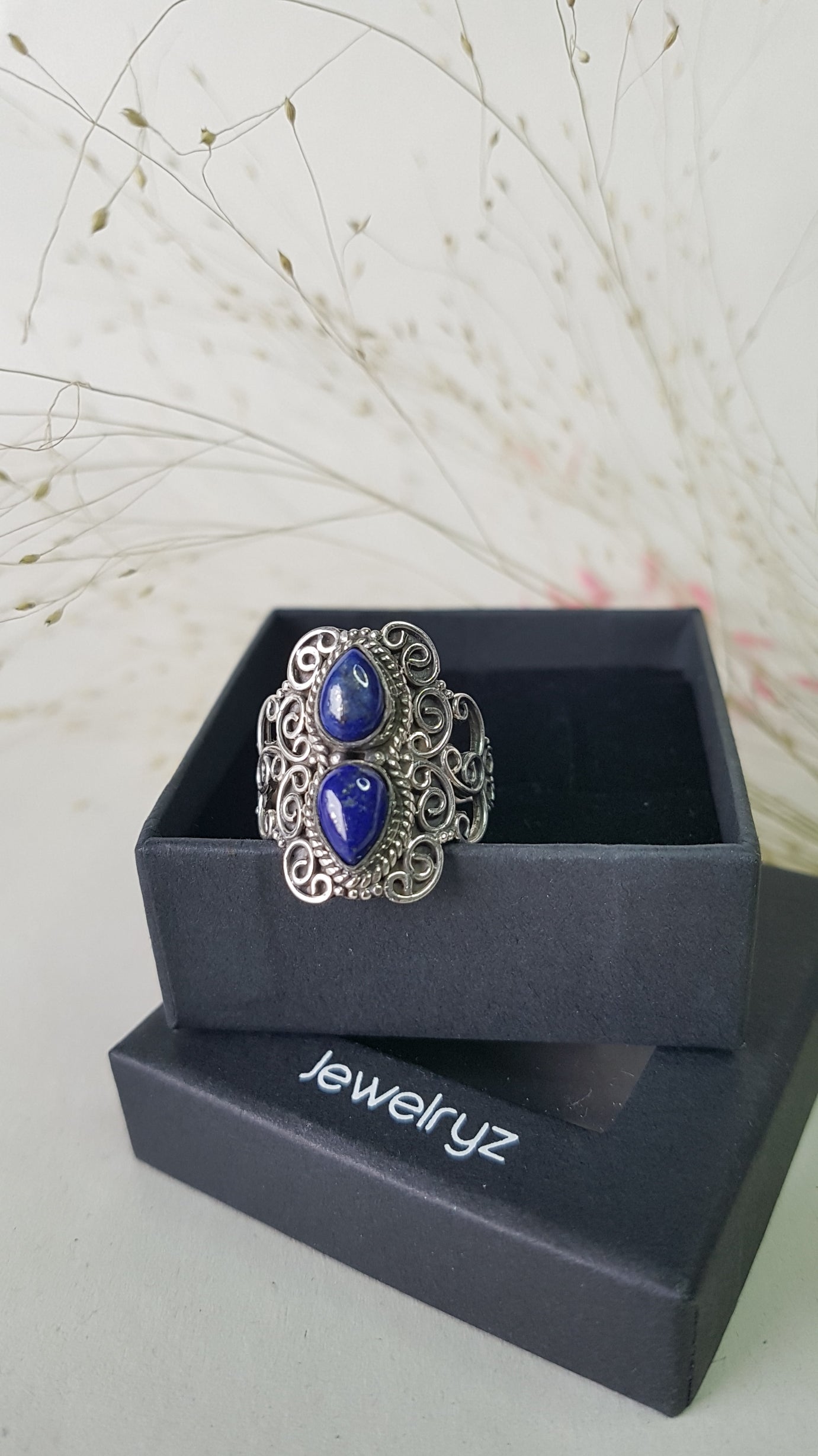 Mirza | Ring 925 zilver met edelsteen lapis lazuli
