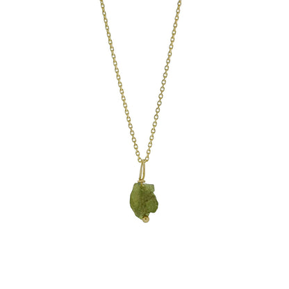 Larsa | Ketting 24K goldplated 925 zilver met ruwe edelsteen