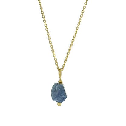 Larsa | Ketting 24K goldplated 925 zilver met ruwe edelsteen