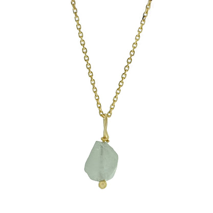 Larsa | Ketting 24K goldplated 925 zilver met ruwe edelsteen