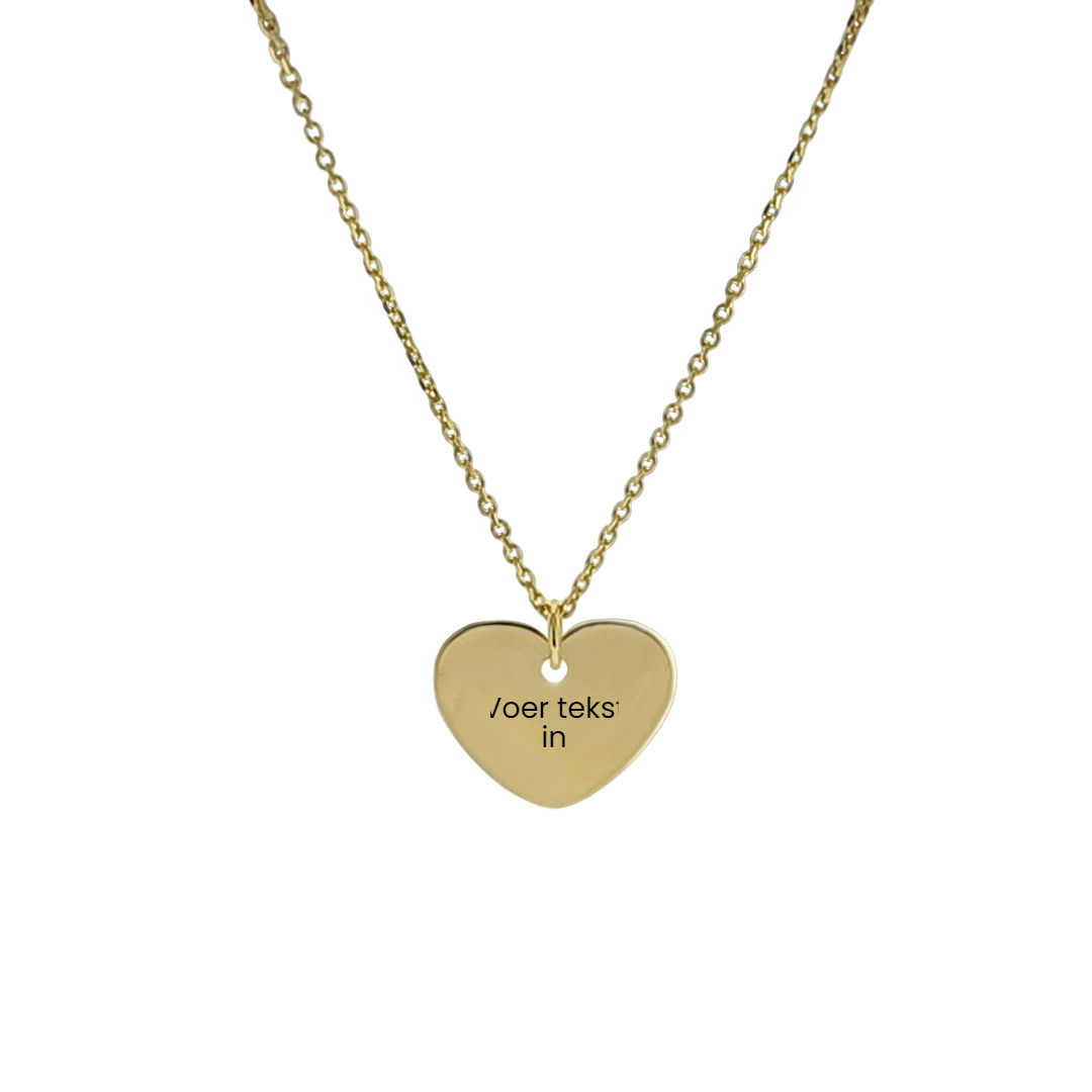 Ketting hart graveren met eigen tekst | 925 sterling zilver