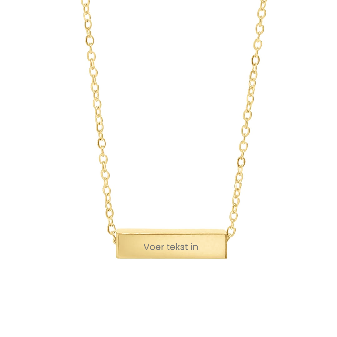 Ketting staaf met tekst Stainless Steel