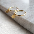Oorringen munt verguld | 24K goldplated 925 zilver | 14 mm