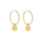 Oorringen munt verguld | 24K goldplated 925 zilver | 14 mm